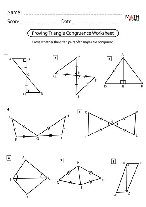 geometry proving triangles congruent worksheet answers